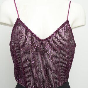 Zara sequins top, size S, Bordeaux